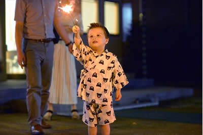 子供たちには花火も